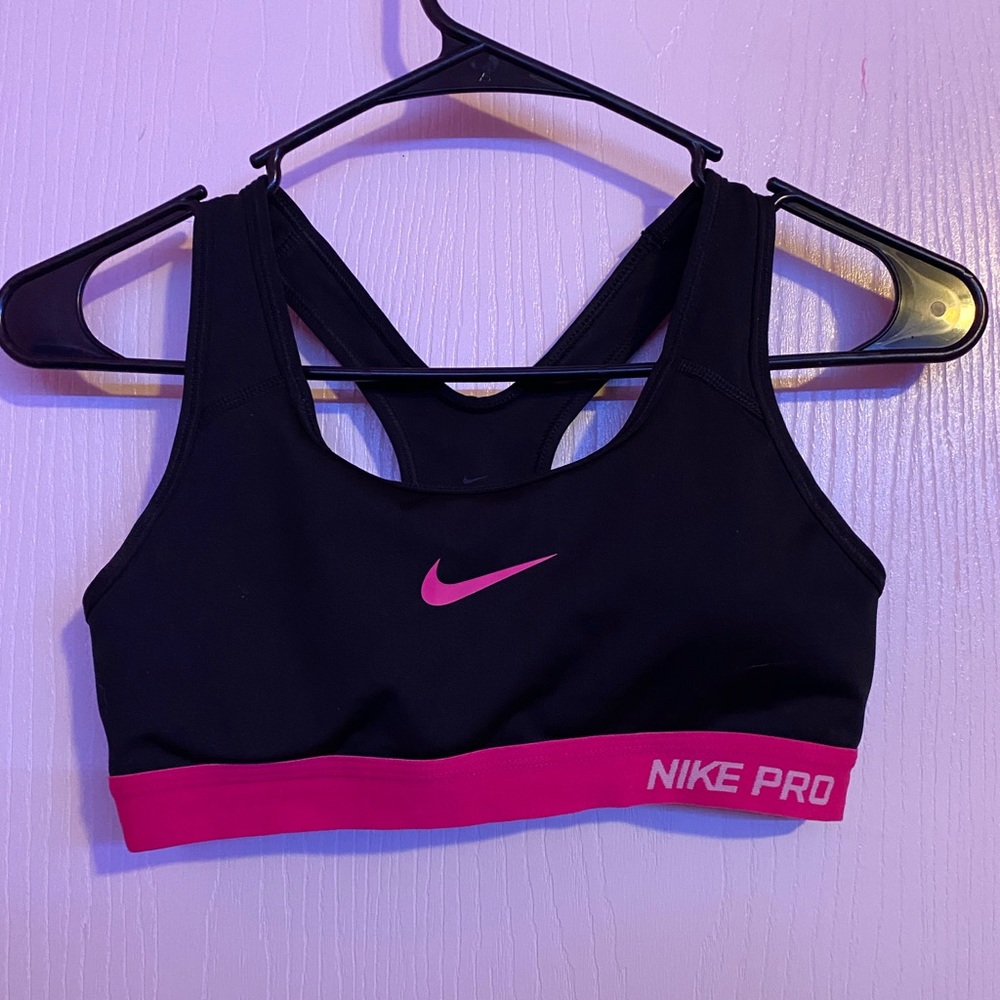 Hot Pink & Black Dri Fit Nike Sports Bra